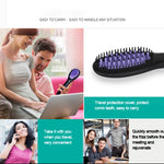 Hair Straightener Brush Ceramic Fast Heating Styling Tool