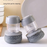 Portable Kitchen Dish Brush Soap Dispensing Scrubber