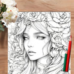 Adult Makeup Coloring Book Beautiful Women in Bloom