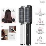 Hair Straightener Brush Quick Heated Electric Hot Comb Tool