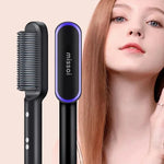 Hair Straightener Brush Quick Heated Electric Hot Comb Tool
