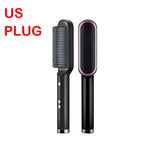 Hair Straightener Brush Quick Heated Electric Hot Comb Tool
