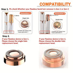 Flawless Replacement Heads Facial Hair Remover Gen 1
