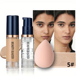 Face Makeup Set Matte Waterproof Foundation Primer Puff