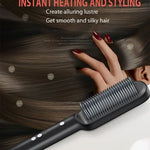 Hair Straightener Brush Quick Heated Electric Hot Comb Tool