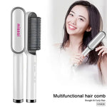 Hair Straightener Brush Quick Heated Electric Hot Comb Tool