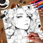 Adult Makeup Coloring Book Beautiful Women in Bloom