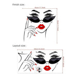 Beauty Wall Sticker Female Face Cosmetic Makeup Salon Art