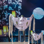 Red Lip Half Face Mask Mechanical Cosplay Decoration