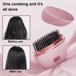 Hair Straightener Brush Portable Mini Rechargeable Travel