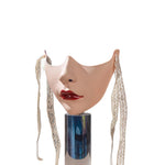 Red Lip Half Face Mask Mechanical Cosplay Decoration