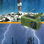 Portable Solar Radio with Crank & USB Charger for Emergency