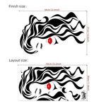 Beauty Wall Sticker Female Face Cosmetic Makeup Salon Art