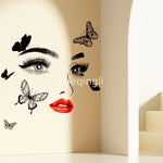 Beauty Wall Sticker Female Face Cosmetic Makeup Salon Art