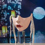 Red Lip Half Face Mask Mechanical Cosplay Decoration