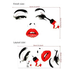 Beauty Wall Sticker Female Face Cosmetic Makeup Salon Art