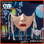 Red Lip Half Face Mask Mechanical Cosplay Decoration