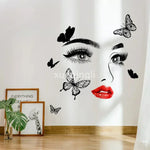 Beauty Wall Sticker Female Face Cosmetic Makeup Salon Art