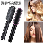 Hair Straightener Quick Heated Electric Hot Comb Brush Tool