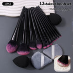 Makeup Brush Set 12 Soft Brushes 4 Beauty Eggs Puff