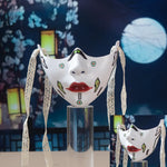 Red Lip Half Face Mask Mechanical Cosplay Decoration