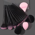 Makeup Brush Set 12 Soft Brushes 4 Beauty Eggs Powder Puff