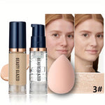 Face Makeup Set Matte Waterproof Foundation Primer Puff