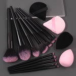 Makeup Brush Set 12 Soft Brushes 4 Beauty Eggs Puff