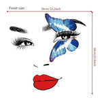 Beauty Wall Sticker Female Face Cosmetic Makeup Salon Art