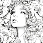 Adult Makeup Coloring Book Beautiful Women in Bloom
