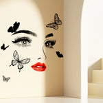 Beauty Wall Sticker Female Face Cosmetic Makeup Salon Art