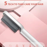 Hair Straightener Brush Quick Heated Electric Hot Comb Tool