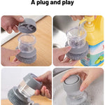 Portable Kitchen Dish Brush Soap Dispensing Scrubber