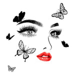Beauty Wall Sticker Female Face Cosmetic Makeup Salon Art